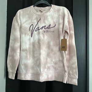 Vans Women's Light Pink Tie-Dye Crew Neck Sweater